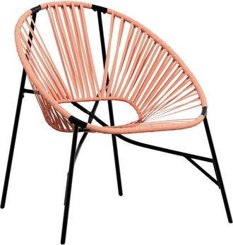 vidaXL Vidaxl - Silla De Jard&iacute;n Con Forma Huevo Rat&aacute;n Sint&eacute;tico Naranja Y Negro
