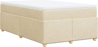 vidaXL Cama Box Spring Con Colch&oacute;n Tela Color Crema 120x190 Cm Vidaxl