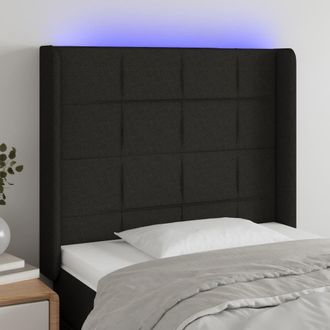 vidaXL Cabecero Con Led De Tela Negro 103x16x118/128 Cm Vidaxl