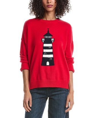 Vince Camuto Lighthouse Motif Crewneck Sweater
