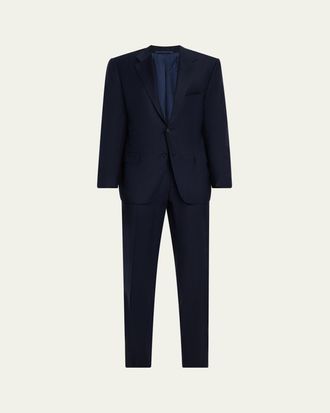 Kiton Mens Wool Single-Breasted Two-Piece Suit