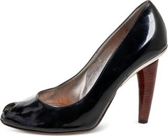 Dolce & Gabbana Pumps con punta aperta in pelle verniciata 110 mm - Nero