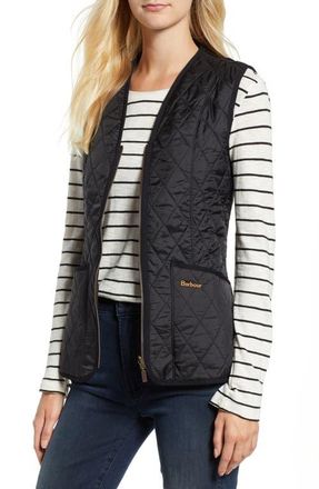Barbour Betty Quilted Fleece Lined Vest in Black/black at Nordstrom, Size 16 Us