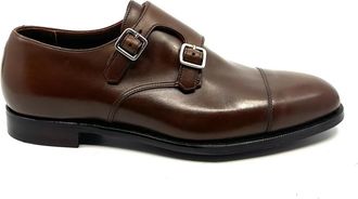 Crockett & Jones Repton Double-Buckle Richelieu - Heren - Nette schoenen - Bruin - 41 1/2 EU - Leer - Schoenen