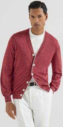 Brunello Cucinelli Lightweight cardigan in Cherry at Nordstrom, Size 44 It