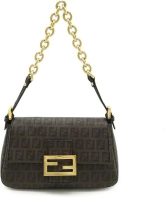 Fendi Pre-owned Shoulder Bags, female, Brown, Size: ONE SIZE Pre-owned Fabric fendi-bags