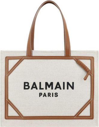 Balmain Beige Cotton Shoulder Womens Bag