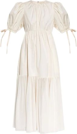 Ulla Johnson Abito midi con maniche a palloncino - Toni neutri