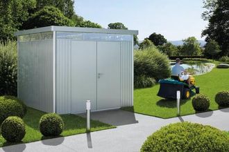 BIOHORT Caseta Metalica Biohort Jardin Highline H6 Color Plata Doble Puerta
