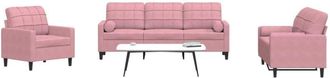 vidaXL Juego De Sof&aacute;s Con Cojines 3 Piezas Terciopelo Rosa Vidaxl