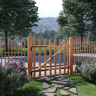 vidaXL Puerta Para Valla 100x90cm Madera De Avellano Impregnada Vidaxl