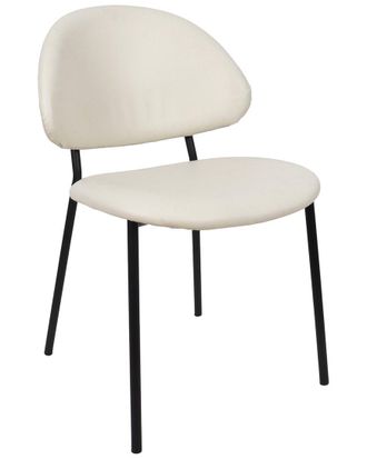 Manhattan Comfort Set Of 4 Haven Metal Vegan Leather Side Chairs