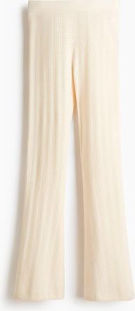 H&M Pointelle-knit Viscose-blend Trousers in Light Beige at Nordstrom, Size X-Small