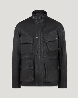 Belstaff Competitor Jacket Mens Calf Leather Black Size 2XL