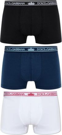 Dolce & Gabbana Driepak boxers met logo - Heren - Onderbroek - Veelkleurig - L - Katoen - Ondergoed