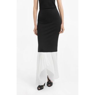 Co Peplum Skirt in Jersey in Black & White at Nordstrom, Size 10