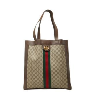 Gucci Beige Brown Pvc Leather Tote Bag (Pre-Owned)