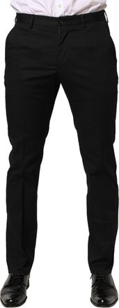 Dolce & Gabbana Black Cotton Skinny Dress Formal Trouser Mens Pants (Pre-Owned)