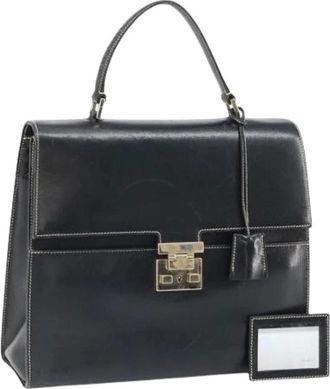 Gucci Pre-owned Handbags, female, Black, Size: ONE SIZE Pre-owned Leather Handbag