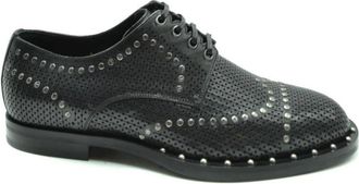 Dolce & Gabbana Zakelijke Veterschoenen - Heren - Nette schoenen - Zwart - 40 EU - Leer - Schoenen