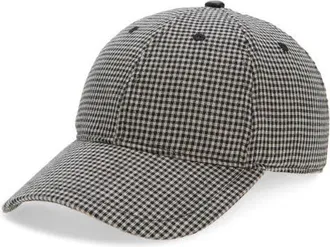Rag & Bone Harlow Gingham Baseball Cap in Black Gingham at Nordstrom