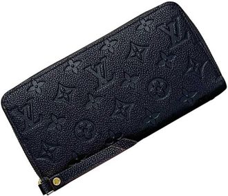 Louis Vuitton Monogram Empreinte Marine Rouge Navy Leather Long Wallet (Bi-Fold) (Pre-Owned)