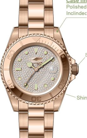 Invicta Pro Diver 50289 Heren Horloge - Quartz Uurwerk - Roestvrij Staal met rosegouden Wijzerplaat - 40mm