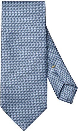 Eton Blue Geometric Print Silk Twill Tie at Nordstrom