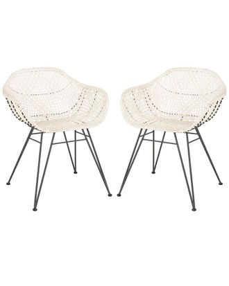 Safavieh Set Of 2 Jadis Leather Dining Chairs