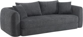 Sweeek Sof&aacute; cama envasado al vac&iacute;o de borreguito texturizado, 3 plazas, gris