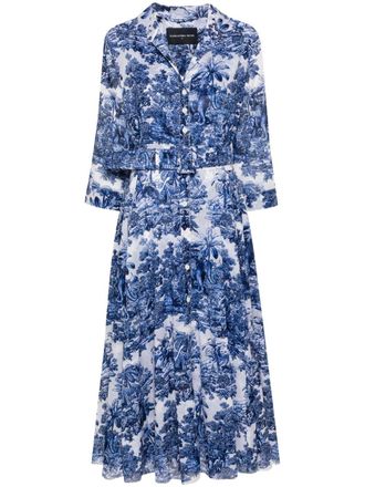 Samantha Sung Aster illustration style-print dress - White