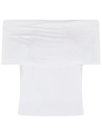 Roberto Collina off-shoulder top - women - Viscose/Polyester - M - White