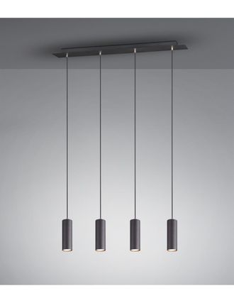 Bigbuy Suspensi&oacute;n Peninsula 4 Luces Cilindros Marley Black Trio Lighting