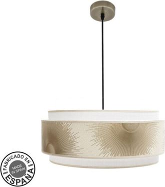 Fabrilamp Abrila Colgante Con Doble Pantalla Modelo Nepal Dorado