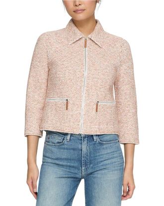 Lafayette 148 New York Collared Zip Front Knit Jacket