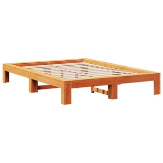 Berkfield Home Durable Bed Frame without Mattress Wax Brown 140x190 cm Solid Woo
