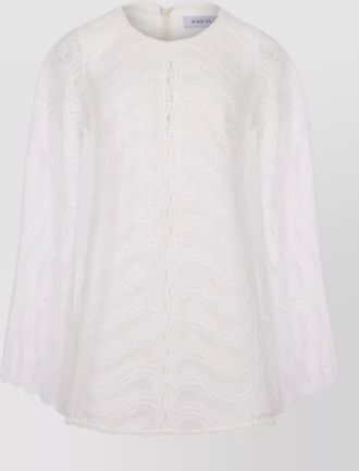 Raquel Diniz bell sleeves silk nylon textured dress