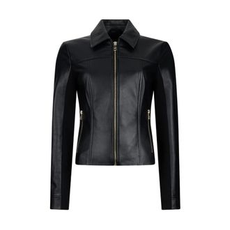 Liu Jo Leather Jackets, female, Black, Size: XS Leather Jacket