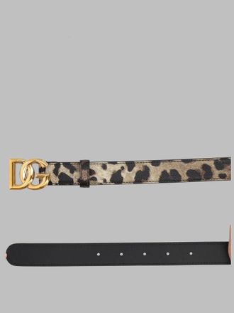 Dolce & Gabbana Leopard Print Patent Leather Belt - Multicolor
