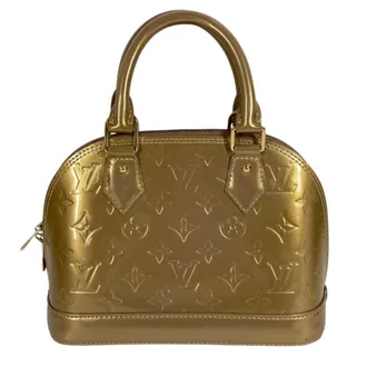 Louis Vuitton Beige Poodle Gold Monogram Vernis Handbag Tote Bag (Pre-Owned)