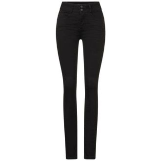 Street One Dames, Jeans, Zwart, Maat: W25 L30 Katoen