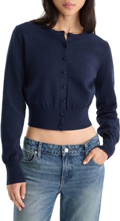 Good American The Fine Knit Cardigan in New Navy002 at Nordstrom, Size X-Large