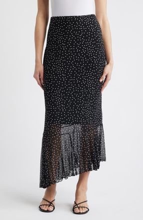 Loveappella Flounce Midi Skirt in Black at Nordstrom, Size X-Large