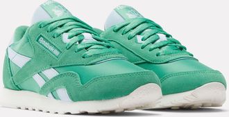 Reebok Classic Sneaker REEBOK CLASSIC CLASSIC NYLON, Damen, Gr. 38,5, upgrade gr&uuml;n, upgrade gr&uuml;n, glass blau, Leder, Synthetik, Textil, Schuhe Sneaker