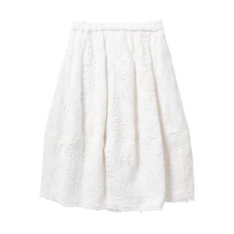 Comme Des Gar&ccedil;ons Midi Skirts, female, White, Size: S Embroidered Midi Skirt