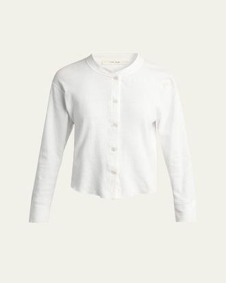 The Row Gano Cropped Cotton Jersey Henley Shirt