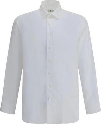 Etro Cotton Roma Shirt - Heren - Casual Overhemden - Wit - XL - Katoen - Overhemden