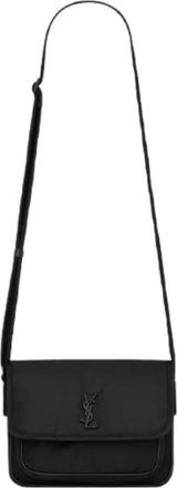 Saint Laurent Logo-Plaque Messenger Bag - Heren - Schoudertassen - Zwart - ONE Size - Tassen