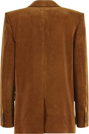 Saint Laurent Womens Jacket Velvet Cognac Cotton Blazers