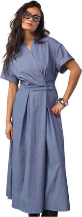Co'Couture Terry CC Wrap SS Dress - Dresses - Mujer - Azul - XS